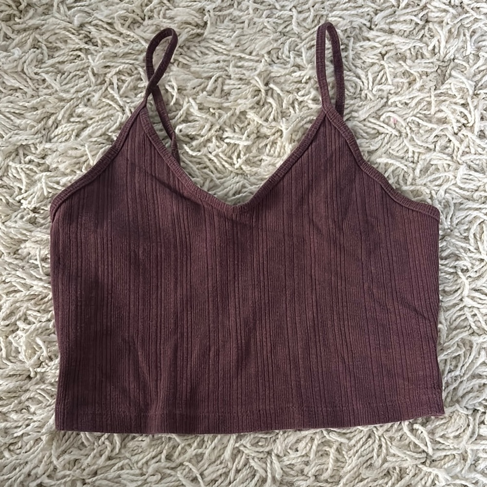 AERO Women's Purple Ribbed Crop Top